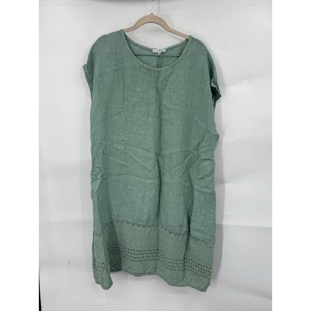 Light Green Eyelet Hem Mini Dress - Unbranded